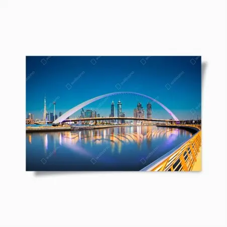 Póster atardecer en Dubai con puente de la tolerancia – Pixers®