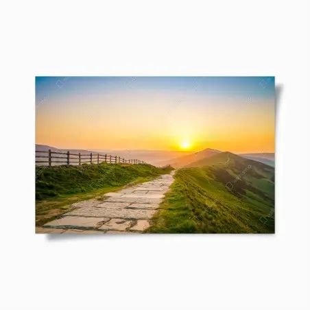 Póster amanecer en el sendero de las colinas – Pixers®