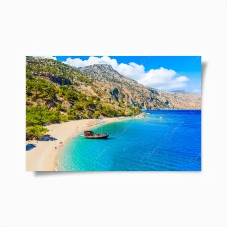 Póster bahía turquesa en Apella, Karpathos – Pixers®