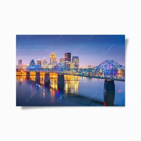 Póster horizonte de Louisville al anochecer – Pixers®