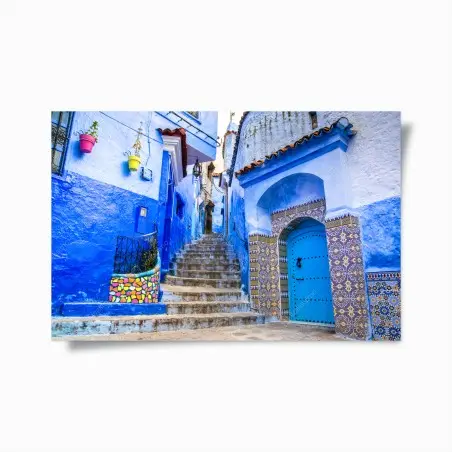 Póster calle azul de Chefchaouen – Pixers®