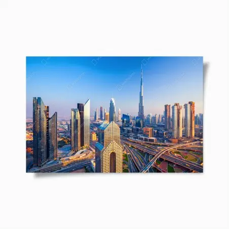 Póster panorámica de Dubái con Burj Khalifa – Pixers®
