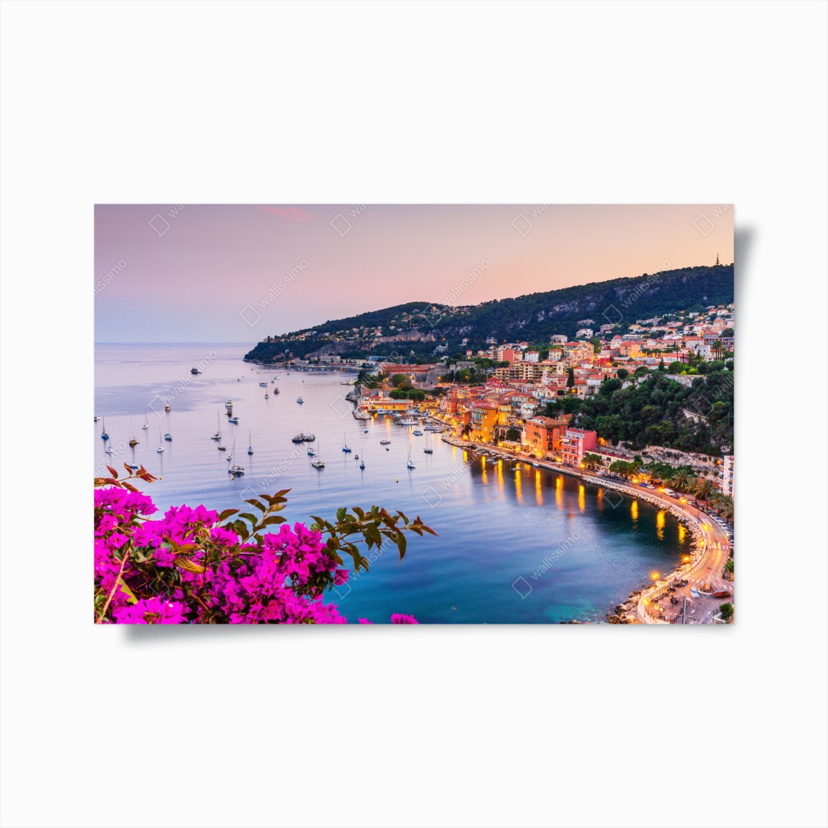 Póster atardecer en Villefranche-sur-Mer, costa de ensueño – Pixers®