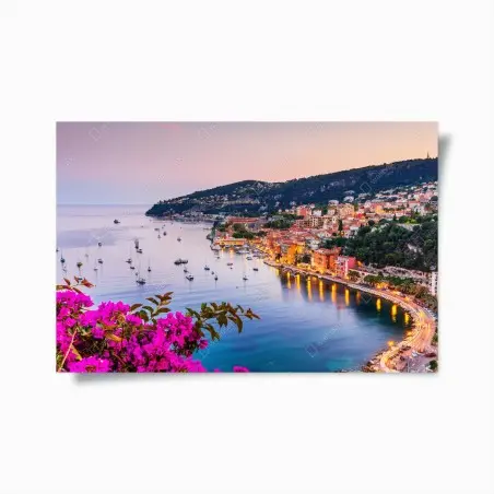 Póster atardecer en Villefranche-sur-Mer, costa de ensueño – Pixers®