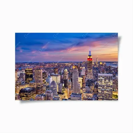 Póster puesta de sol en Midtown de Nueva York con Empire State – Pixers®