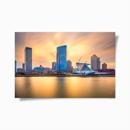 Póster atardecer dorado en Milwaukee – Pixers®