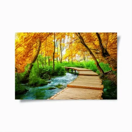 Póster sendero de madera entre lagos en Plitvice – Pixers®