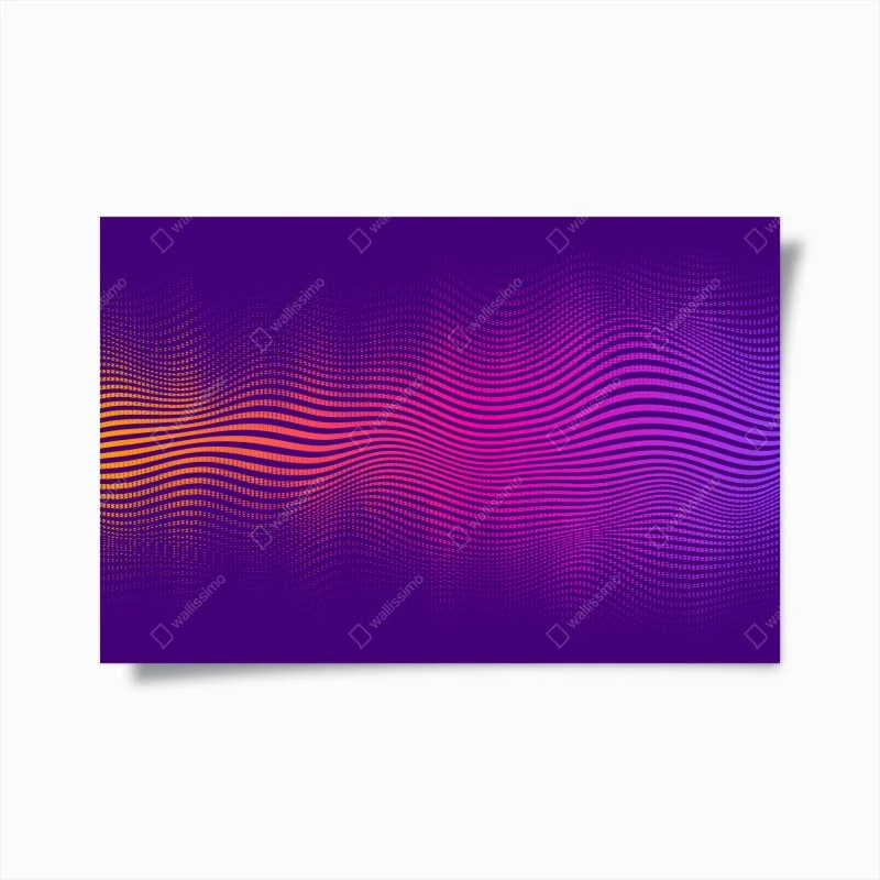 Póster ondas de color vibrante sobre fondo morado