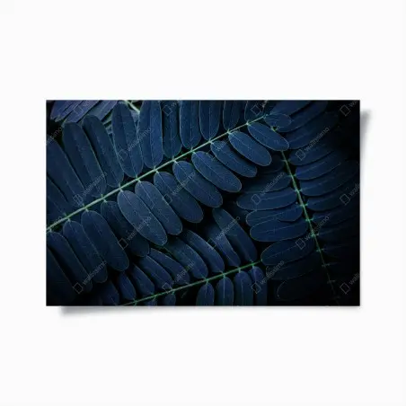 Póster patrón botánico de hojas en tonos azulados – Pixers®