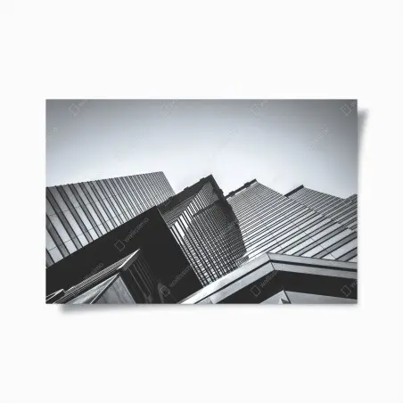 Póster perspectiva urbana de Hong Kong en blanco y negro – Pixers®