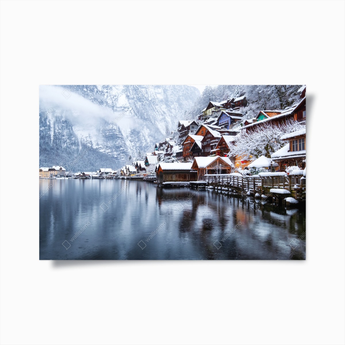 Póster paisaje nevado de Hallstatt, Austria – Pixers®