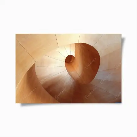 Póster espiral arquitectónica de madera minimalista – Pixers®