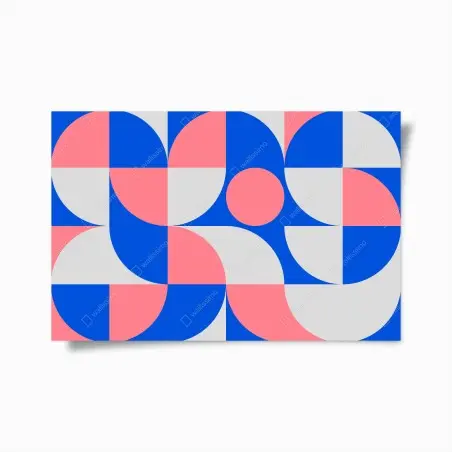 Póster composición geométrica escandinava en rosa y azul – Pixers®