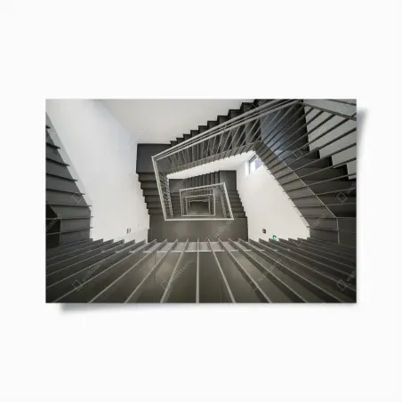 Póster escalera geométrica vista cenital – Pixers®