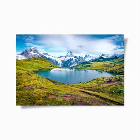Póster amanecer sobre Bachalpsee en los Alpes Berneses, Suiza – Pixers®
