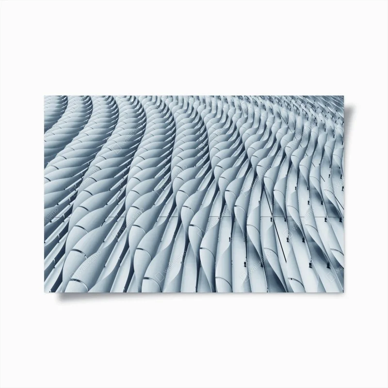 Póster fachada ondulada minimalista de formas geométricas