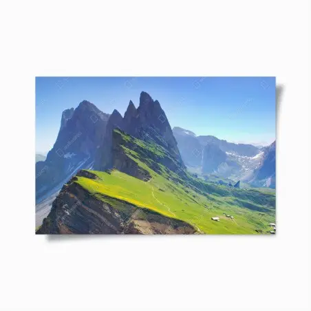 Póster vistas majestuosas de Seceda, Dolomitas – Pixers®