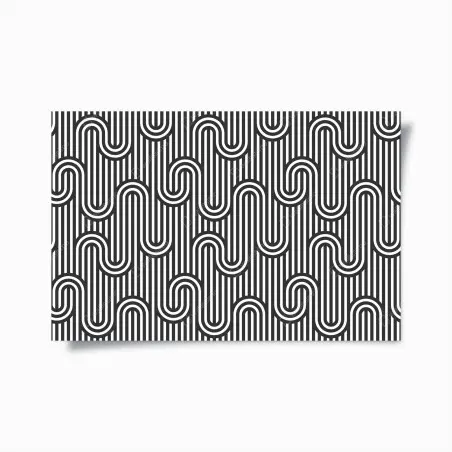 Póster patrón óptico ondulado en blanco y negro – Pixers®