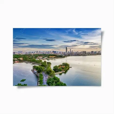 Póster atardecer sobre el lago de Hanoi – Pixers®