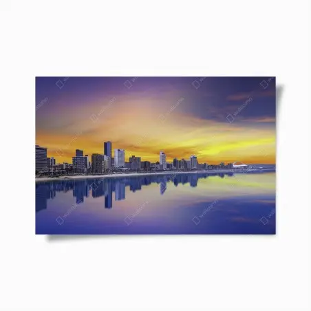 Póster crepúsculo en Durban: horizonte costero vibrante – Pixers®