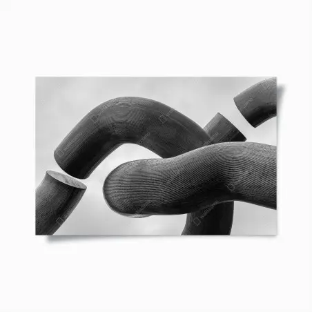 Póster escultura abstracta de formas curvas en blanco y negro – Pixers®