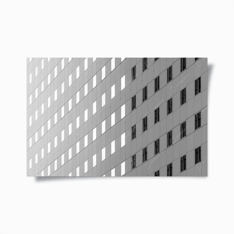 Póster fachada geométrica en blanco y negro