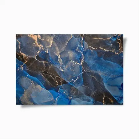 Póster sueños marinos en tinta azul y dorada – Pixers®