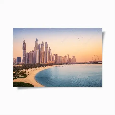 Póster vistas de Dubái al atardecer – Pixers®