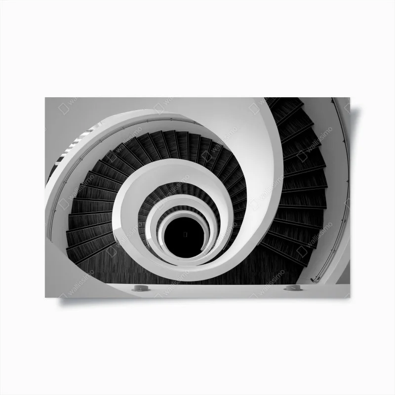 Póster escalera en espiral vista desde arriba – Pixers®