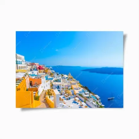 Póster panorama de Santorini sobre la caldera – Pixers®