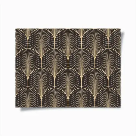 Póster patrón art déco dorado sobre fondo negro – Pixers®