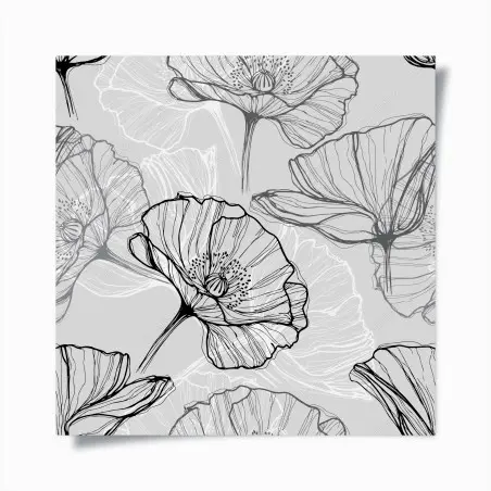 Póster estampado de amapolas en líneas minimalistas – Pixers®