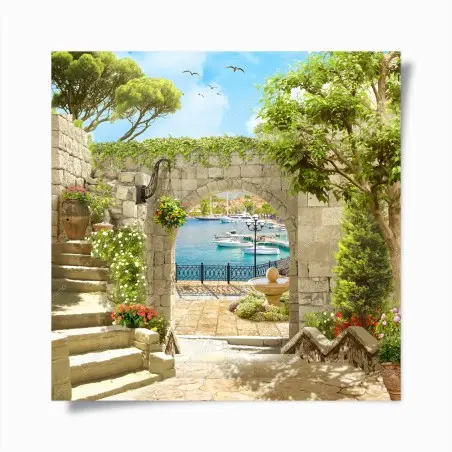 Póster rincón mediterráneo junto al puerto – Pixers®
