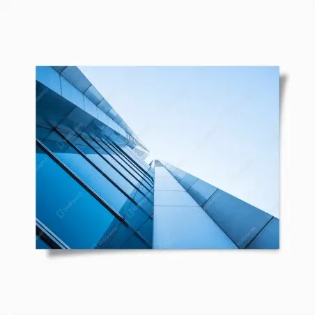 Póster perspectiva vertical de fachada azul minimalista – Pixers®