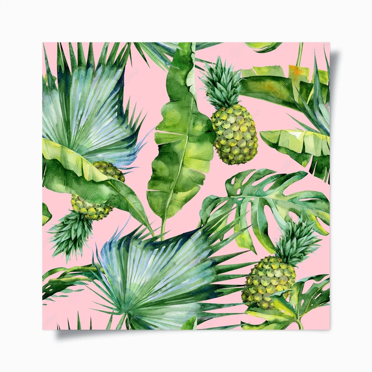 Póster diseño tropical acuarelado de piñas y hojas verdes – Pixers® Póster diseño tropical acuarelado de piñas y hojas verdes – Pixers®