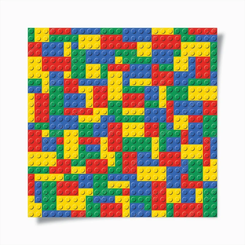Póster mural de ladrillos de juguete multicolor