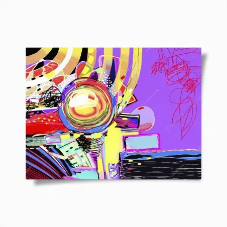 Póster estallido abstracto en tonos vibrantes – Pixers®