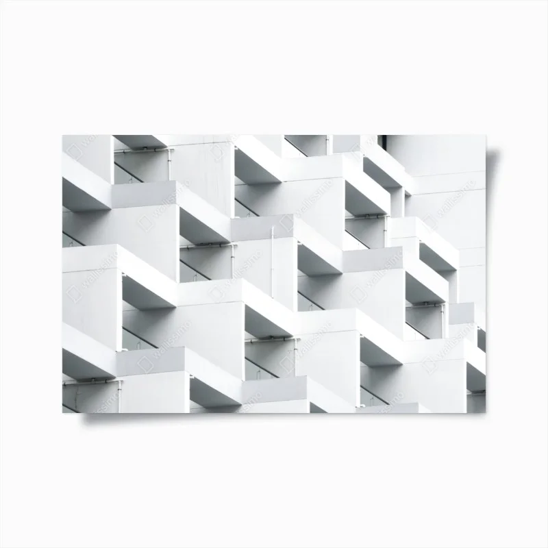 Póster patrón arquitectónico blanco y minimalista