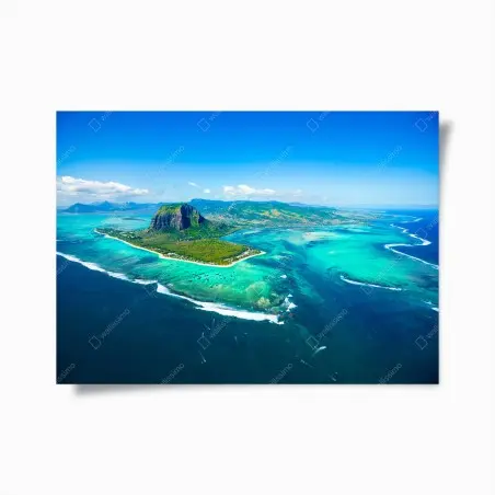 Póster panorama aéreo de Le Morne Brabant, Mauricio – Pixers®