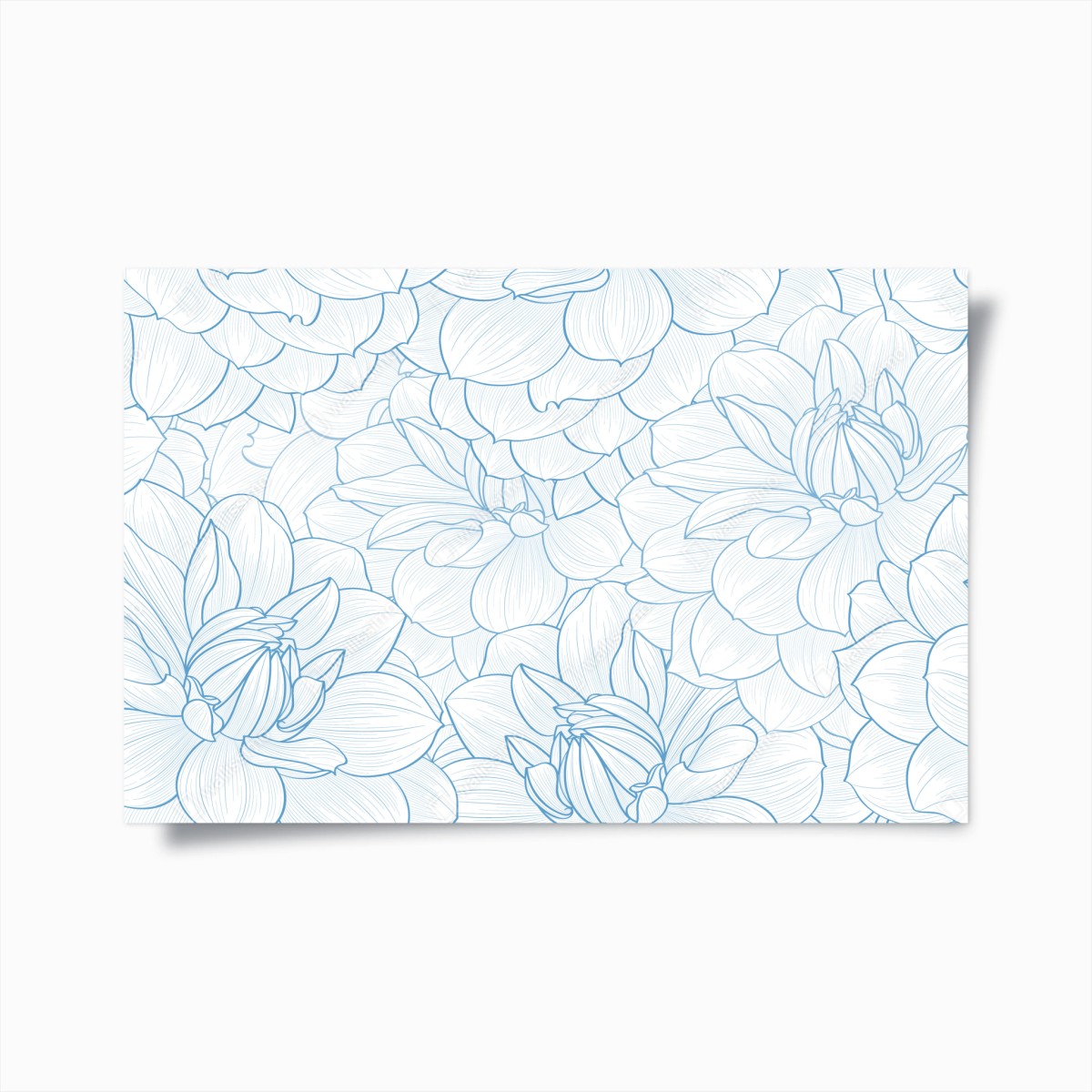 Póster estampado floral en líneas azules y delicadas – Pixers®