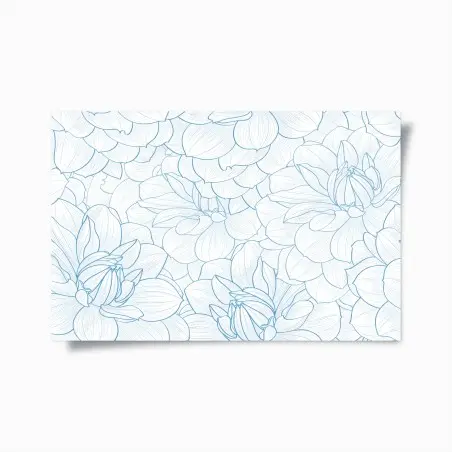 Póster estampado floral en líneas azules y delicadas – Pixers®