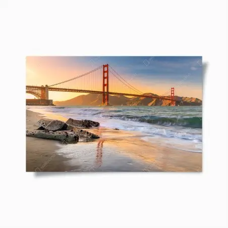 Póster puesta de sol sobre el Golden Gate en San Francisco – Pixers®