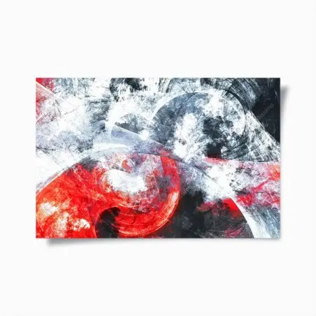 Póster composición fractal roja y blanca en movimiento – Pixers®