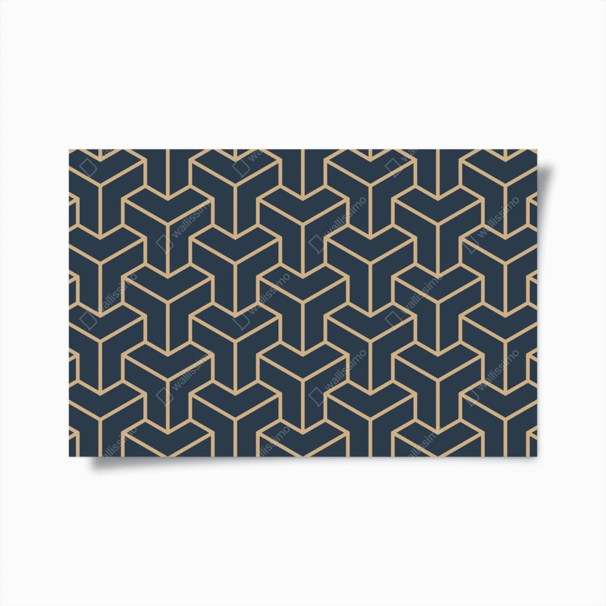 Póster patrón geométrico isométrico en azul marino y beige – Pixers® Póster patrón geométrico isométrico en azul marino y beige – Pixers®