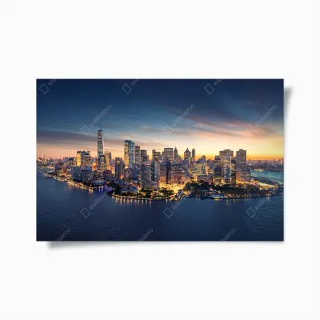 Póster amanecer en Manhattan: panorámica urbana de Nueva York – Pixers®