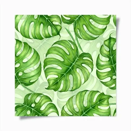 Póster patrón tropical de hojas de monstera en acuarela – Pixers®