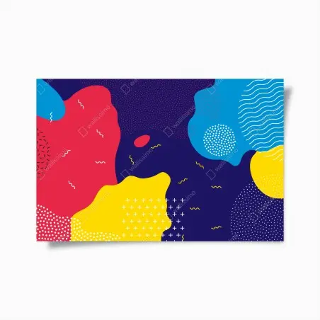 Póster diseño abstracto colorido estilo memphis – Pixers®