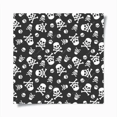 Póster patrón de calaveras en blanco y negro – Pixers®