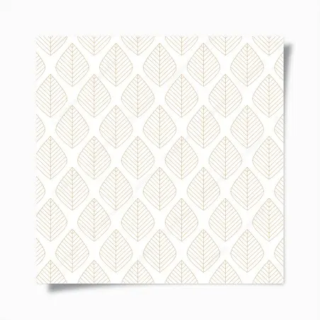 Póster patrón de hojas doradas sobre fondo blanco – Pixers®