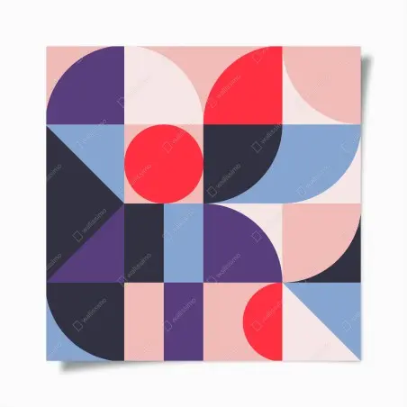 Póster composición geométrica en tonos pastel y vivos – Pixers®